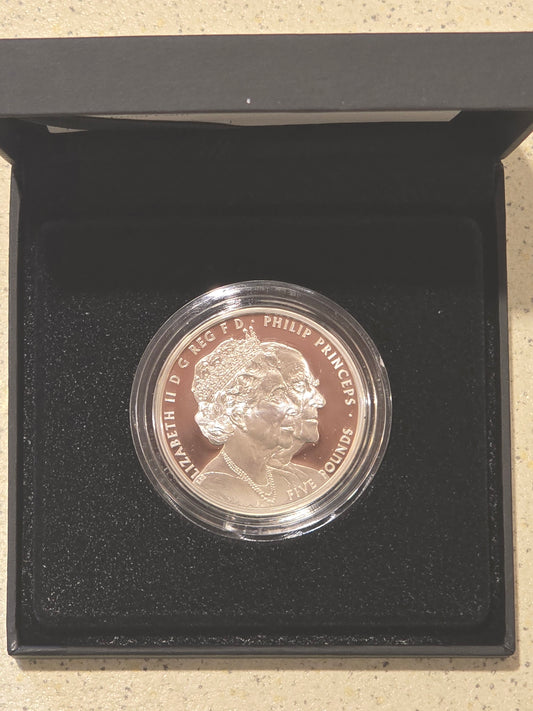 Platnium Wedding Anniversary £5 silver proof UK 2017