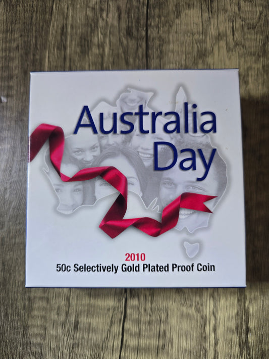 Australia Day 50c Gold Plated Proof 2010