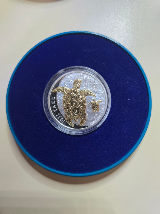 Fiji Double Taku 🐢 (turtle and baby) Gold Gild 1oz proof 2012