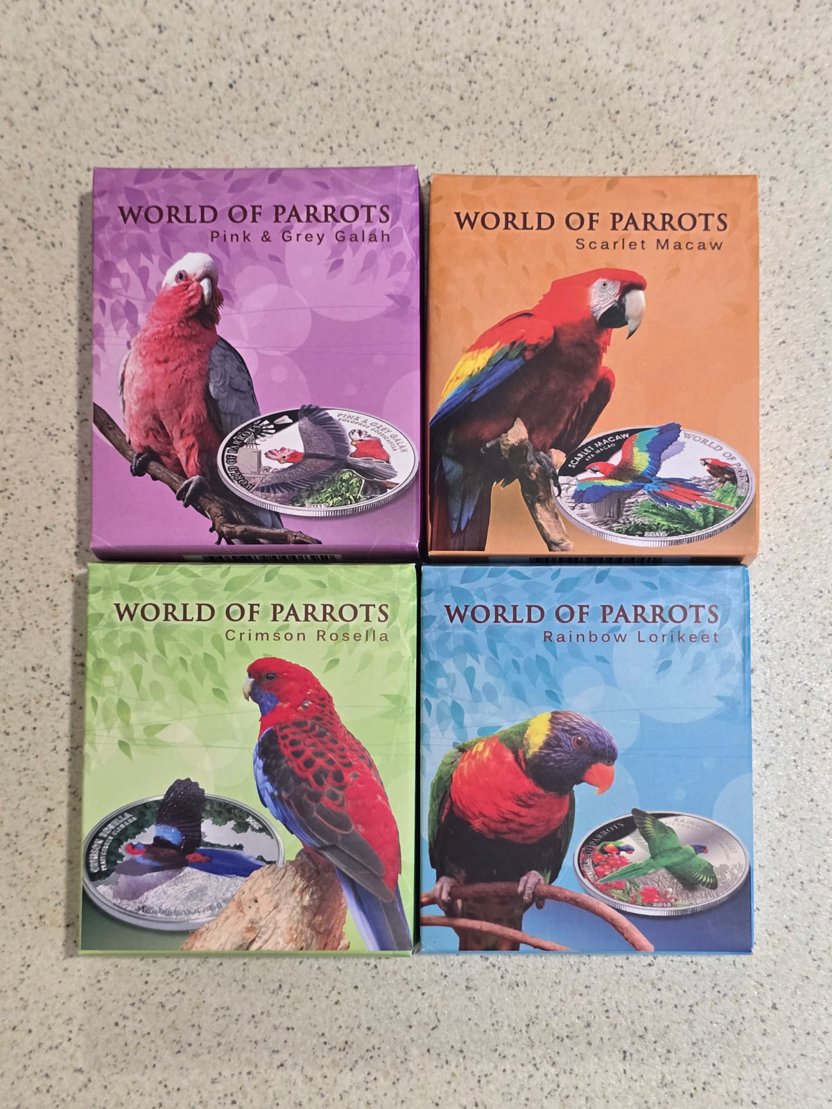 World of Parrots 3d coins 🦜 (4 coin set) – Fenix Collectables