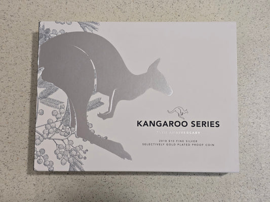 Kangaroo Series 25th anniversary, 5oz gold gilded 2018