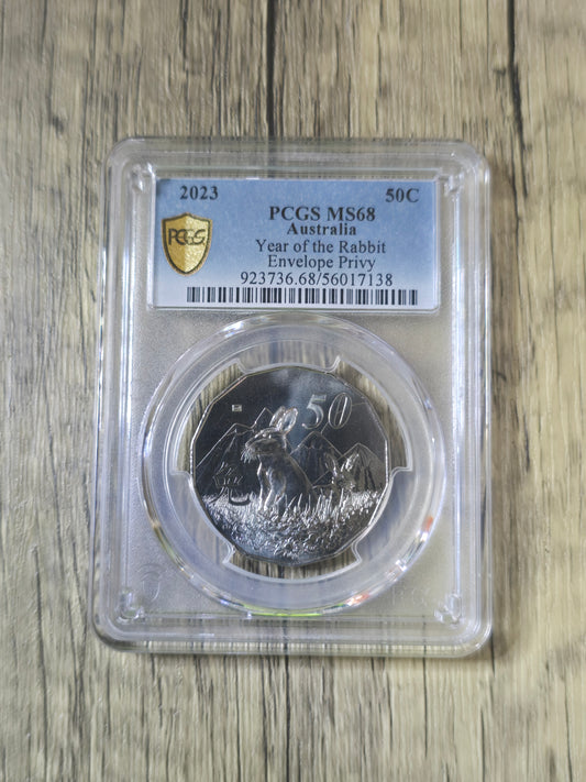 Lunar Rabbit Envelope Privy 50c MS68