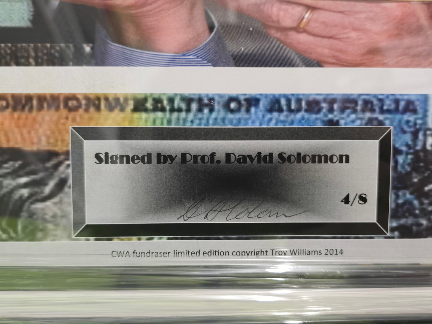 $10 1988 Bicentennial Polymer Banknote, Signed: Professor David Solomon 4/8 (2014, CWA)