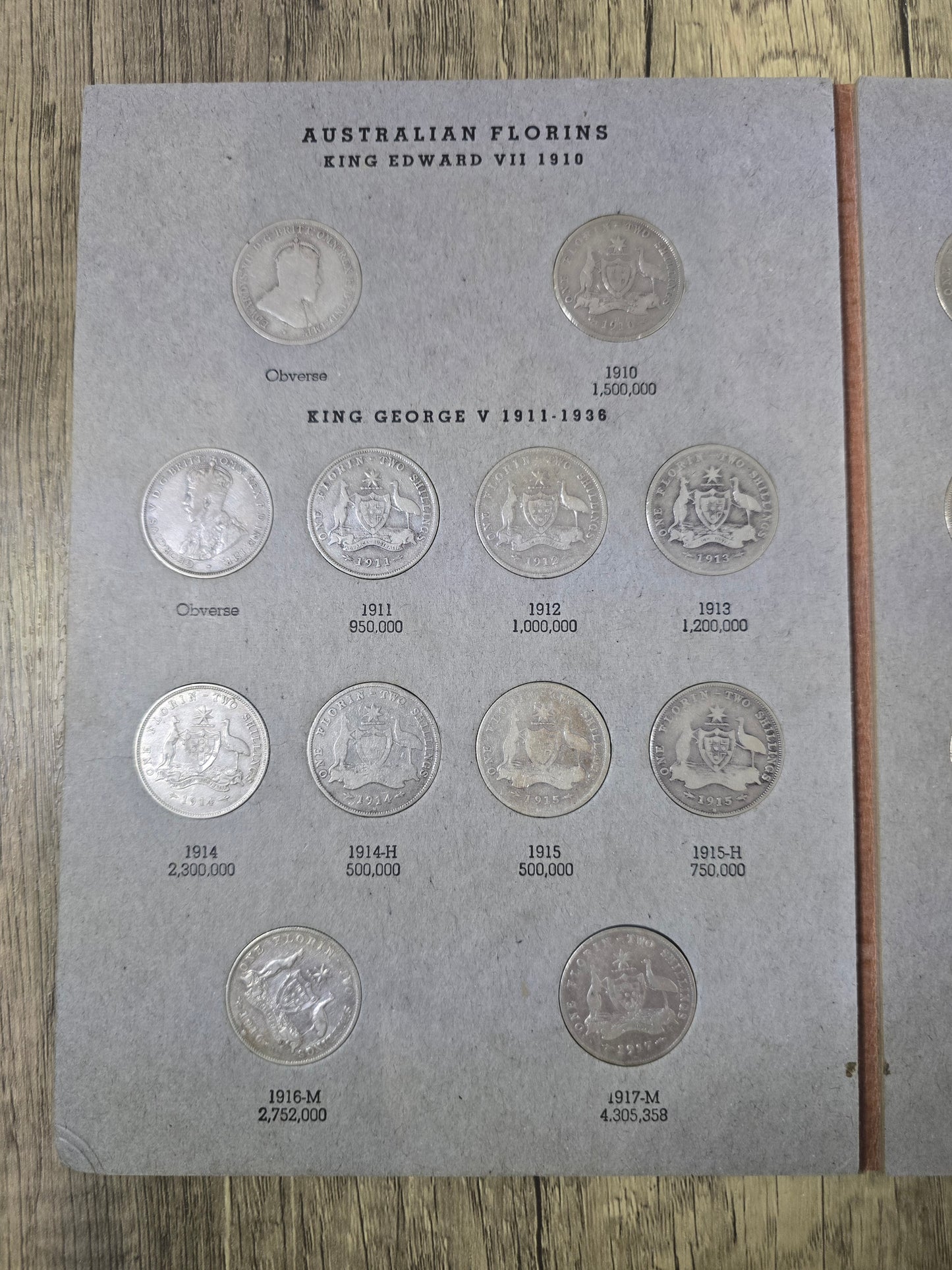 Florin Set - Dansco Folder (complete set, including 1932 & 1934/35)