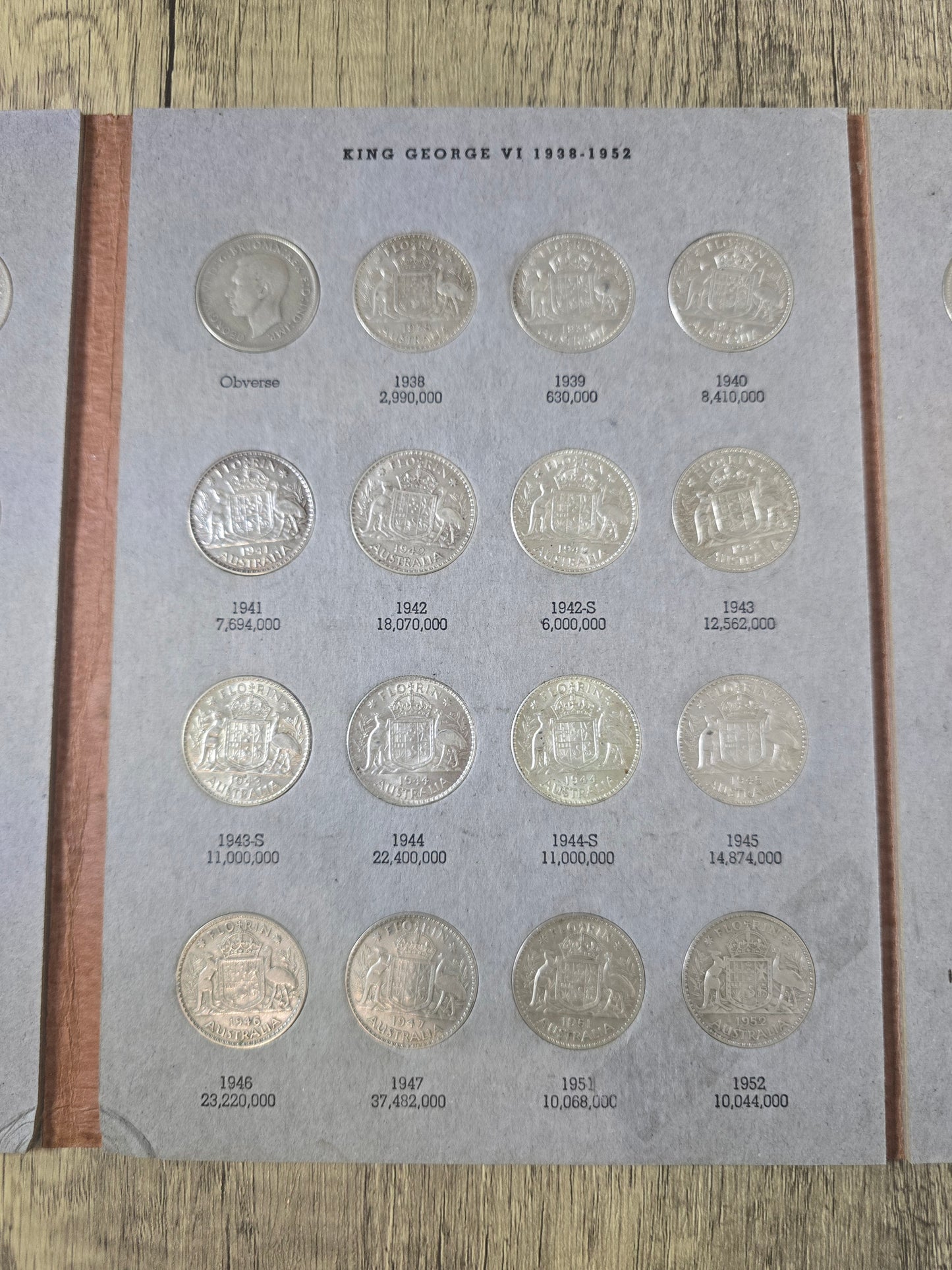 Florin Set - Dansco Folder (complete set, including 1932 & 1934/35)