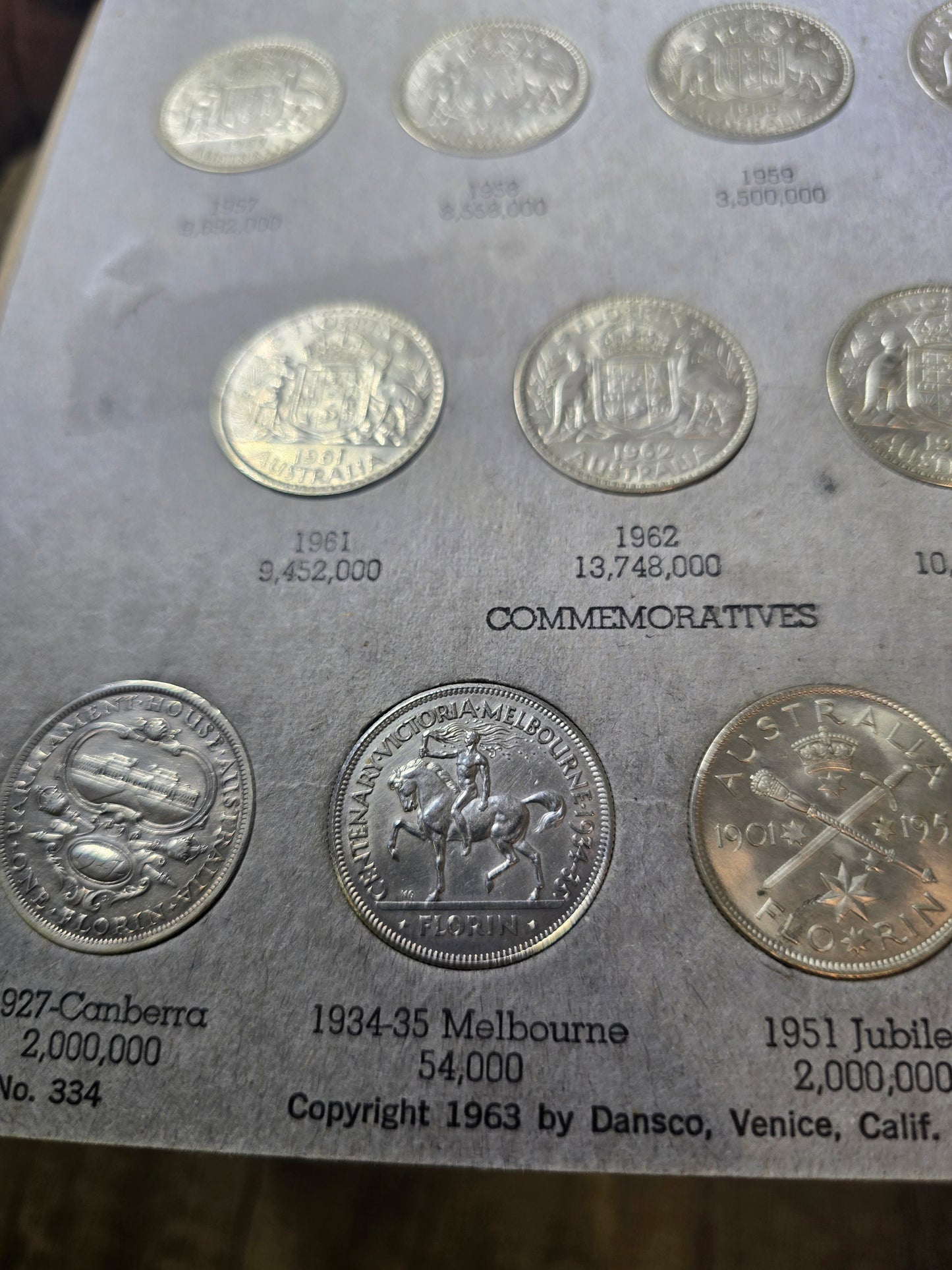 Florin Set - Dansco Folder (complete set, including 1932 & 1934/35)