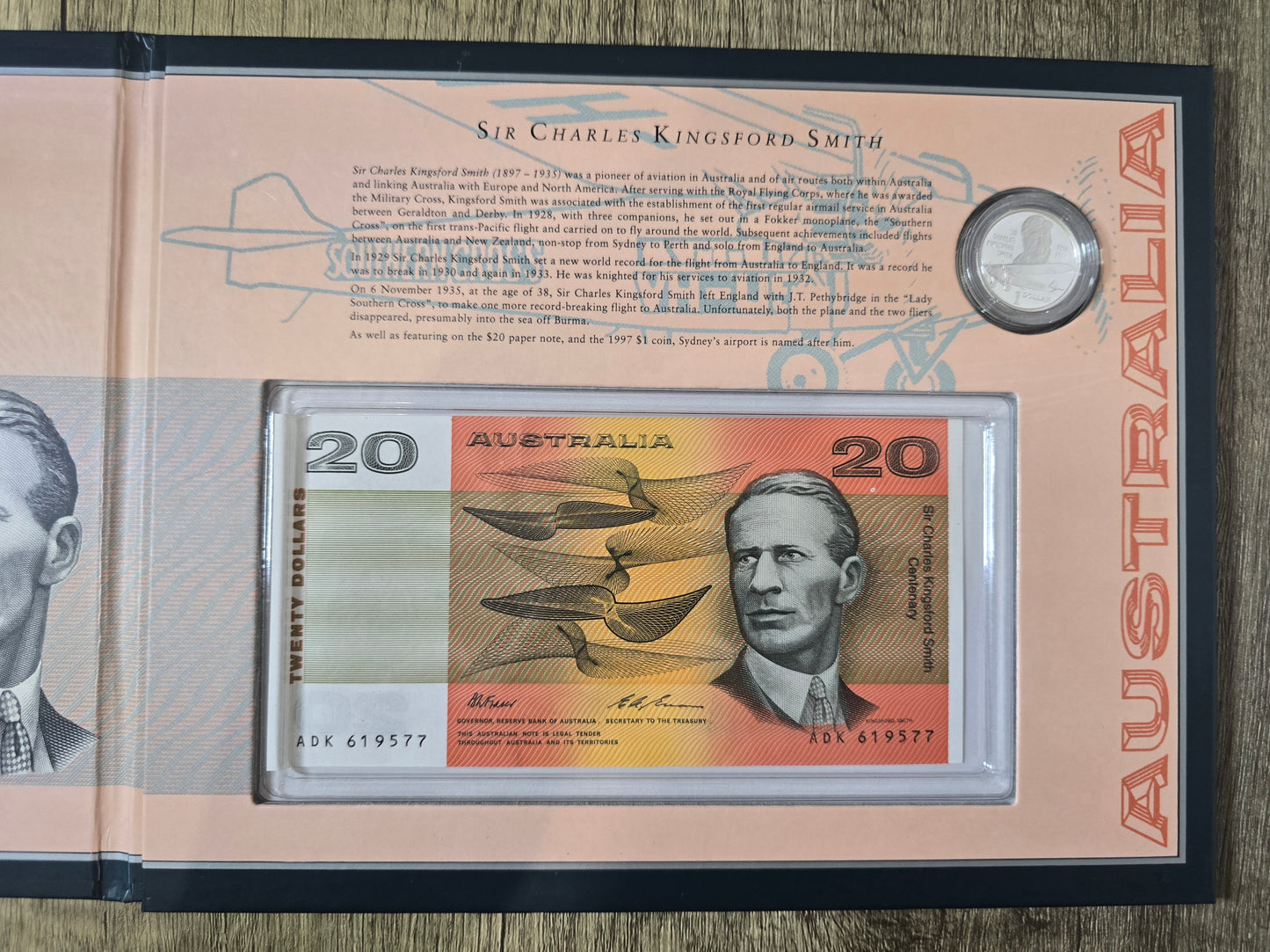 Sir Charles Kingsford Smith $20 NPA Folder