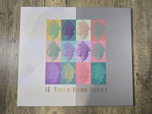 30years of Decimal Currency $5 Folder 1996 (red serial)