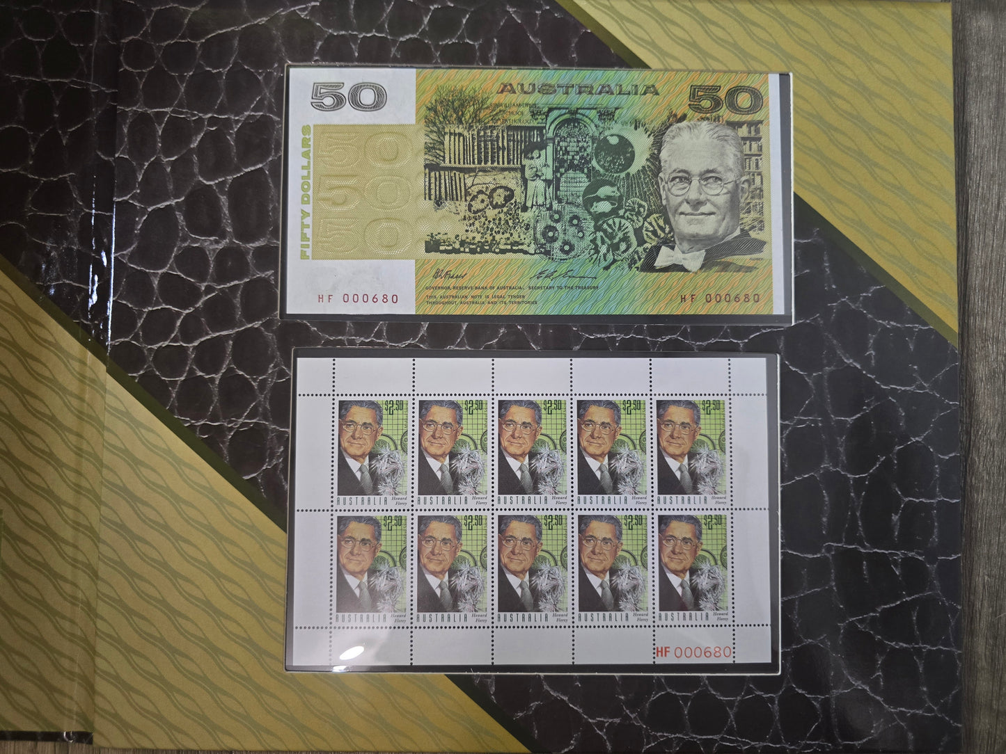 Howard Florey $50 NPA Folder 1995 (Red Serial)