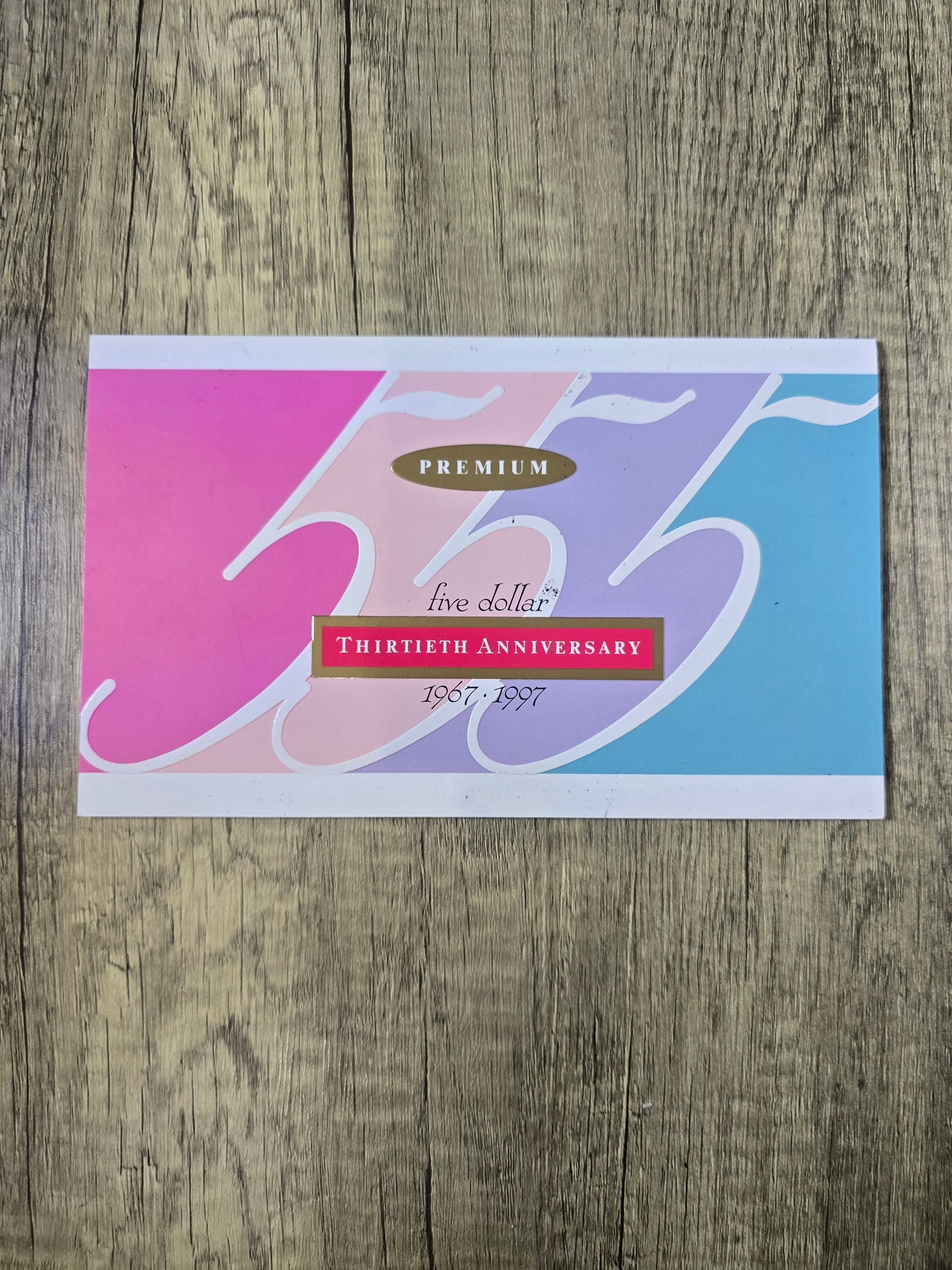 30th Anniversary of $5 note 1997 folio (red serial)