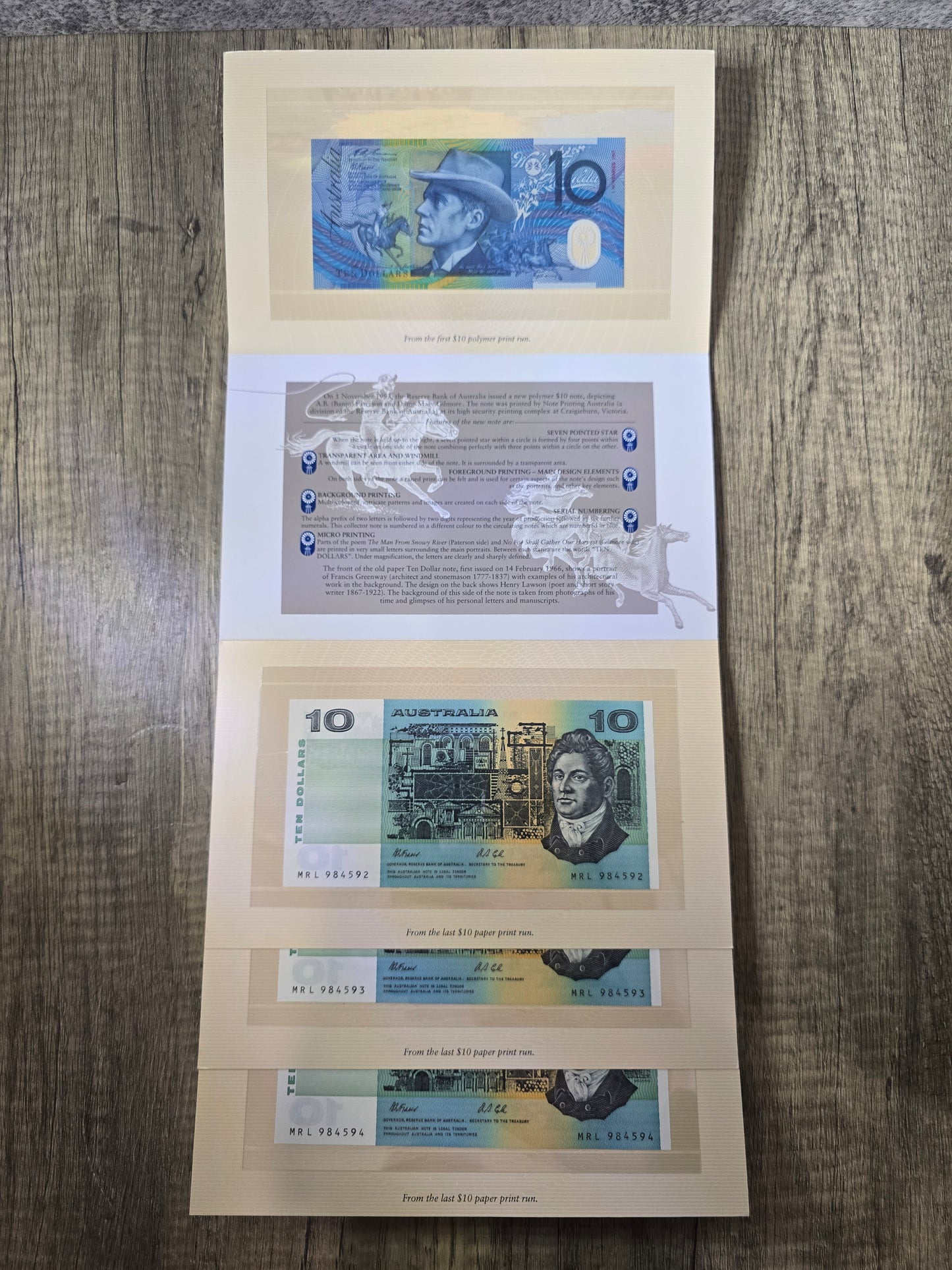 $10 NPA 1993 (consecutive run of 3 folios)