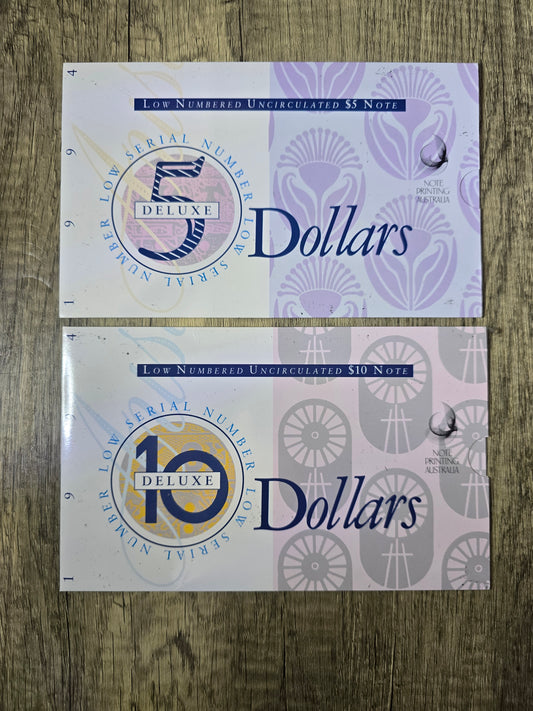 1994 low numbered $5/$10 matching serials AA #3759 (Black Serial)