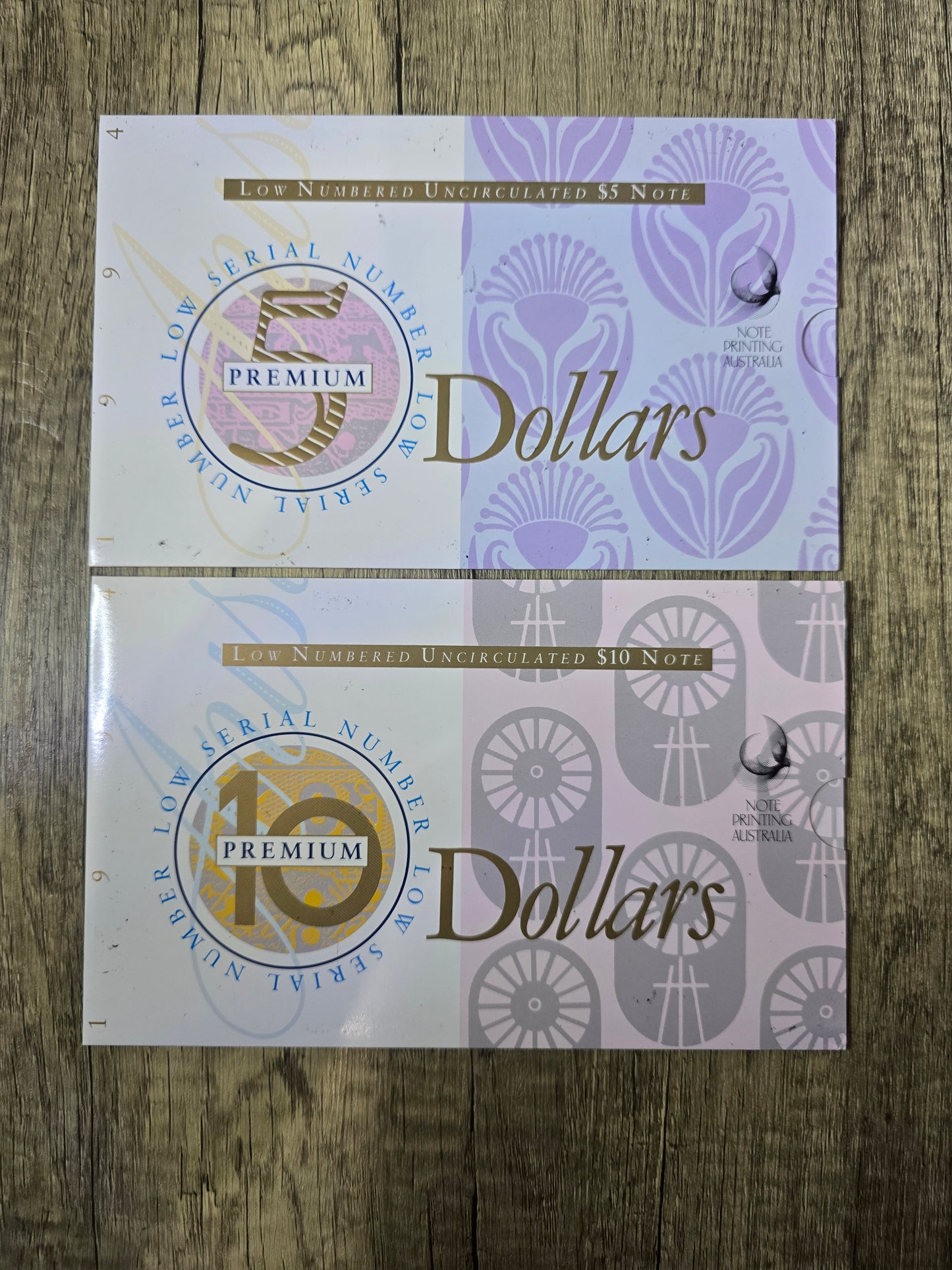 1994 low numbered $5/$10 matching serials AA #393 (Red Serial)