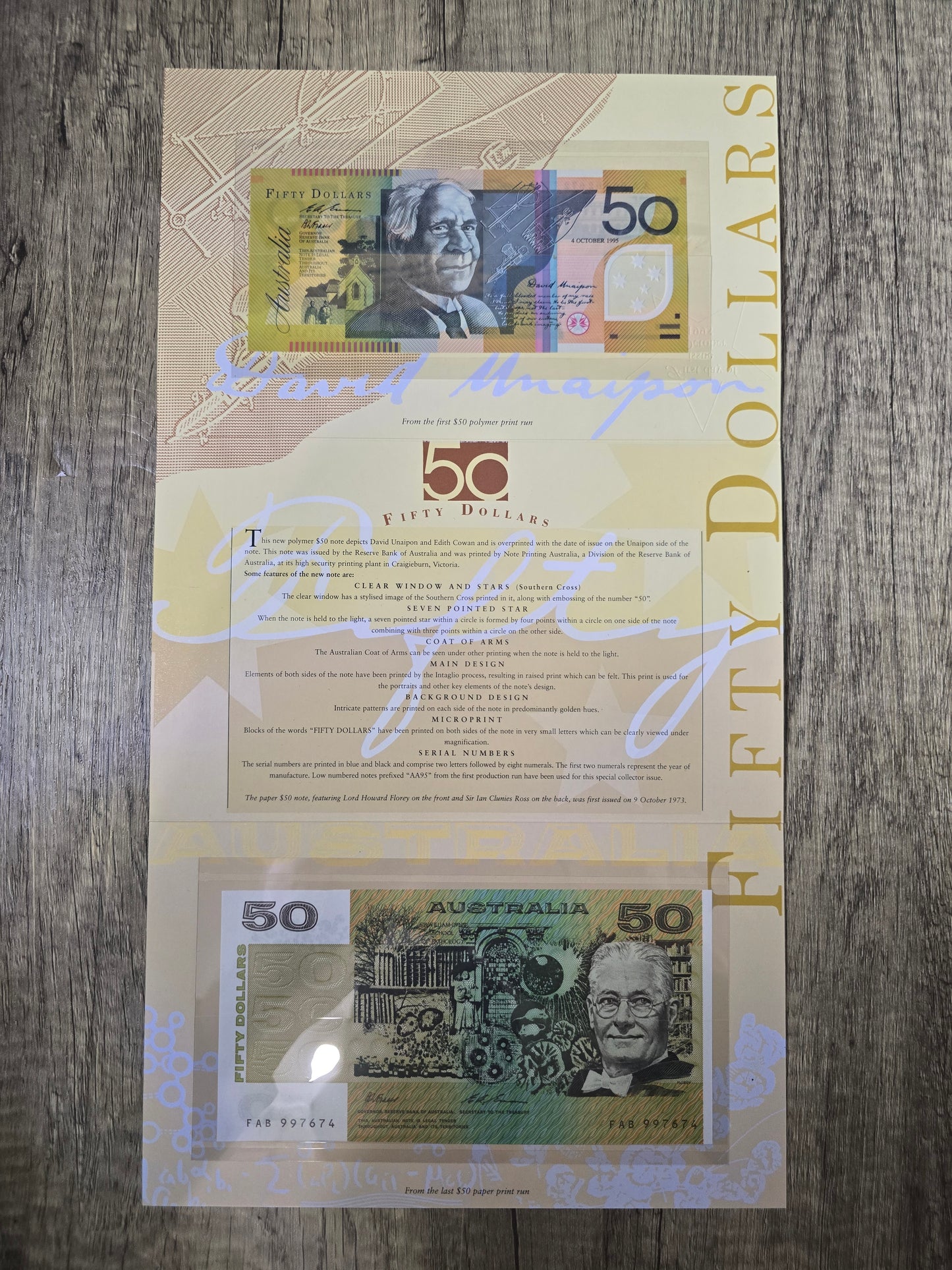 1995 $50 NPA Embossed Folio