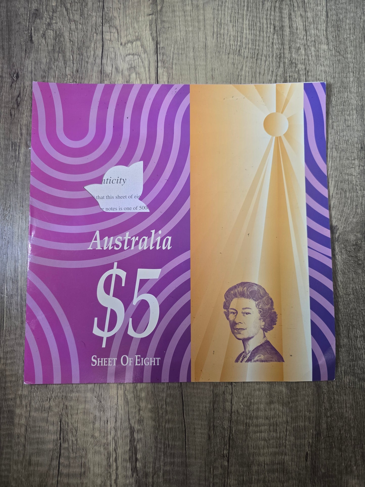 $5 HongKong HK97 Sheet if Eight Folio (red serial)