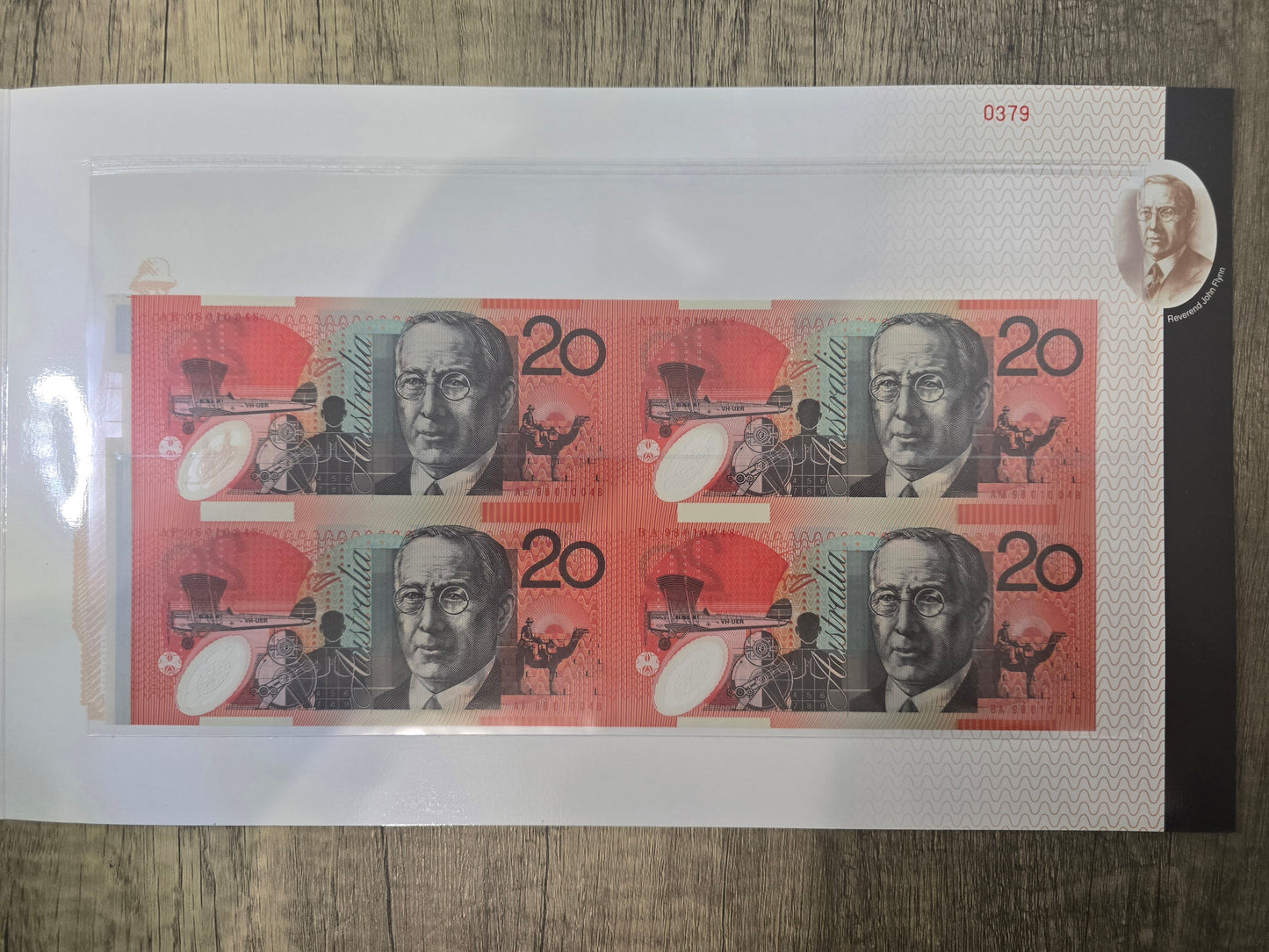 $20 Block of Four 1998 NPA Folio (Red Serial)