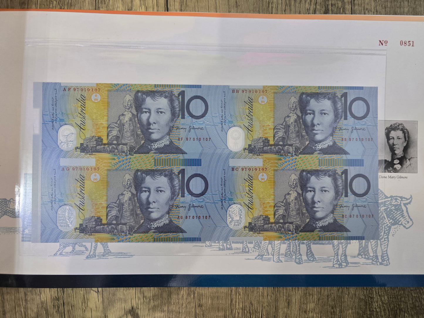 $10 Block of Four 1997 NPA Folio (Red Serial)