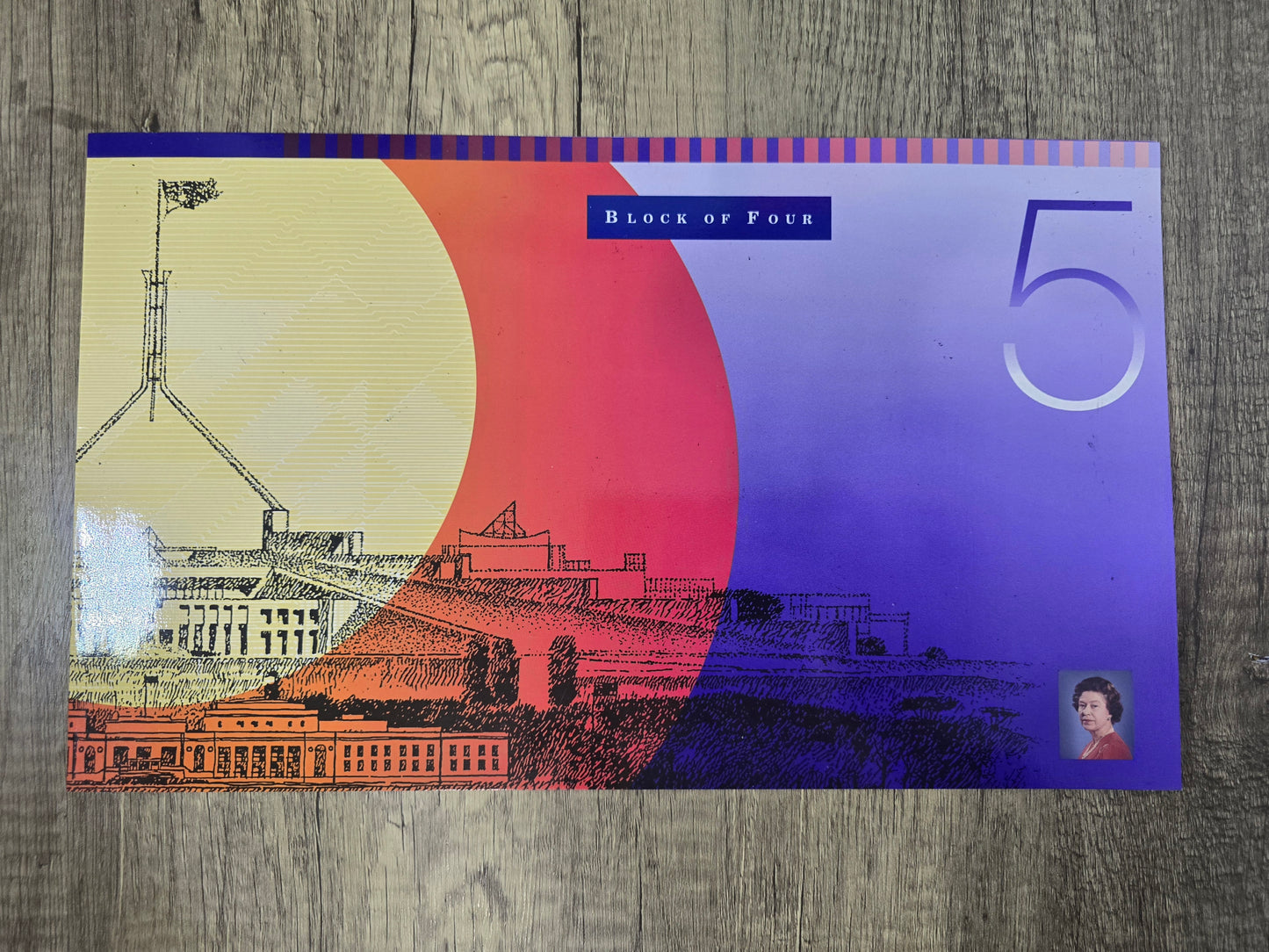 $5 Block of Four 1996 NPA Folio (Black Serial)