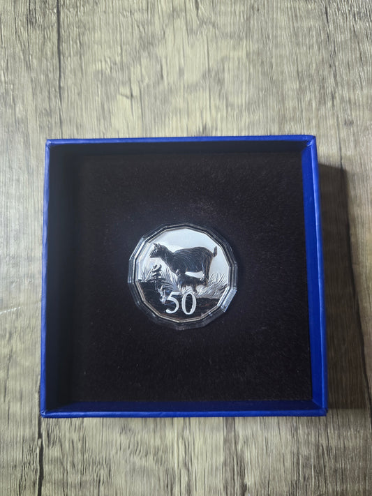 Lunar Silver Proof 50c International Box Release RAM - 2015 Goat (Tetra-Decagon Series)