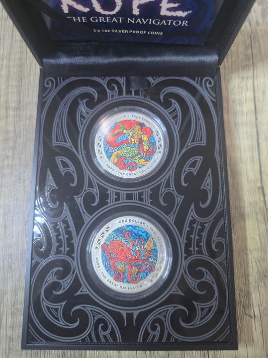 New Zealand Kupe Warrior coloured proof set 2019