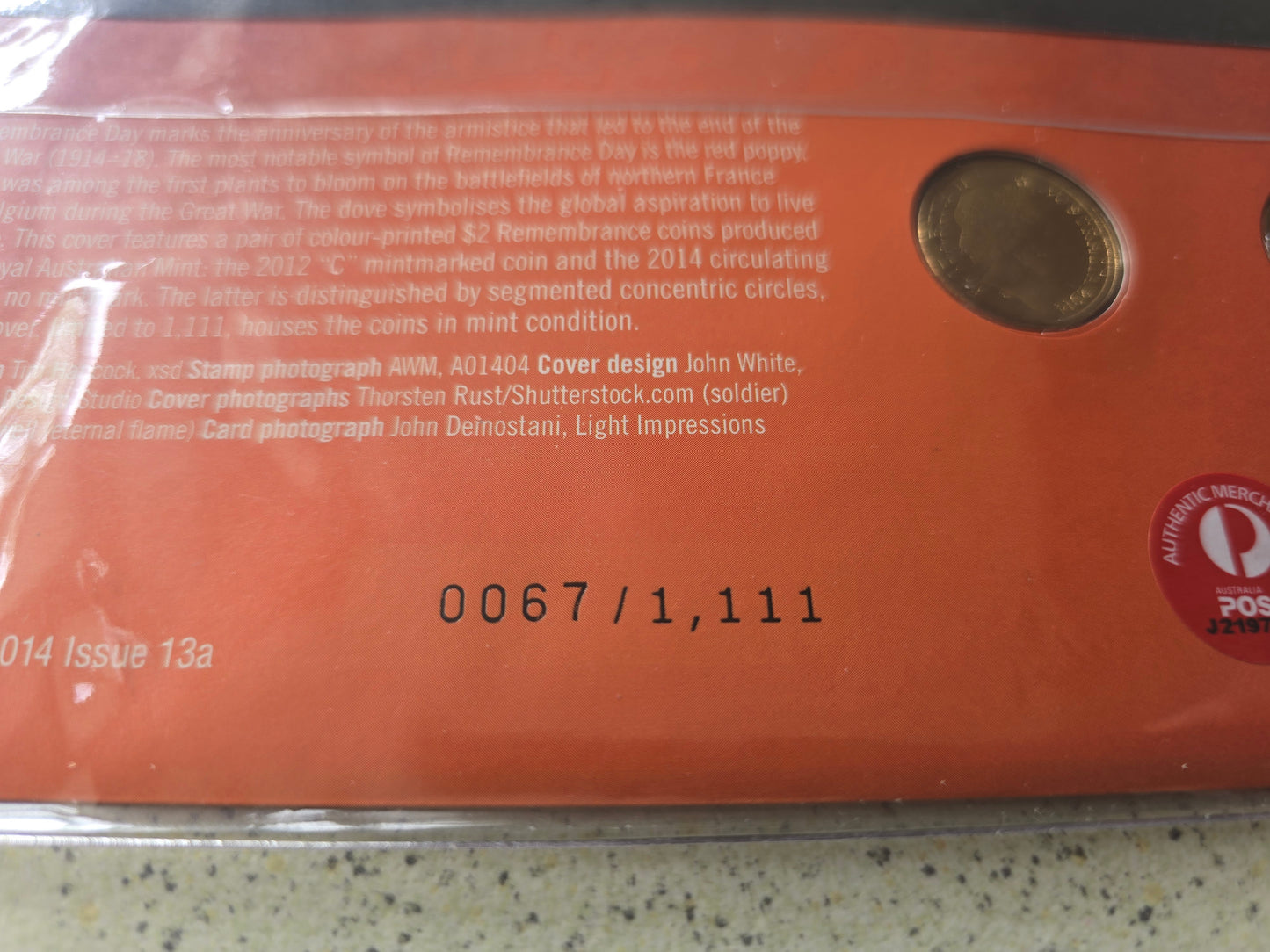 Remembrance Poppy-C/Dove $2 2014 Impressions