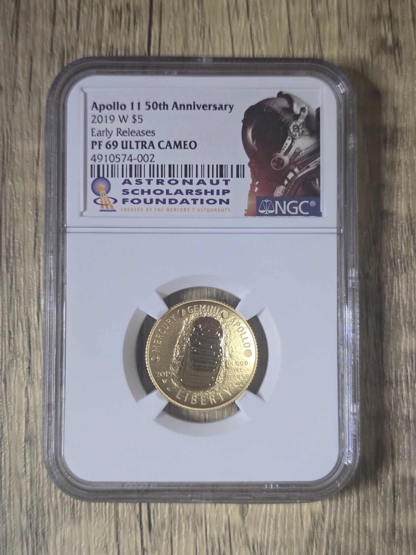 Apollo 11 50th Anniversary 'W' $5 2019, PF69