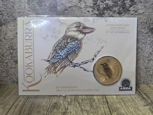 Gold Plated 1oz Kookaburra ANDA Sydney 2025