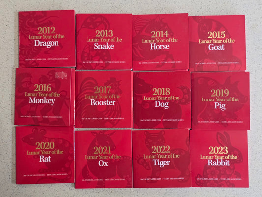 Lunar 50c Tetradecagon Set (12 trifold cards, 2012-2023)