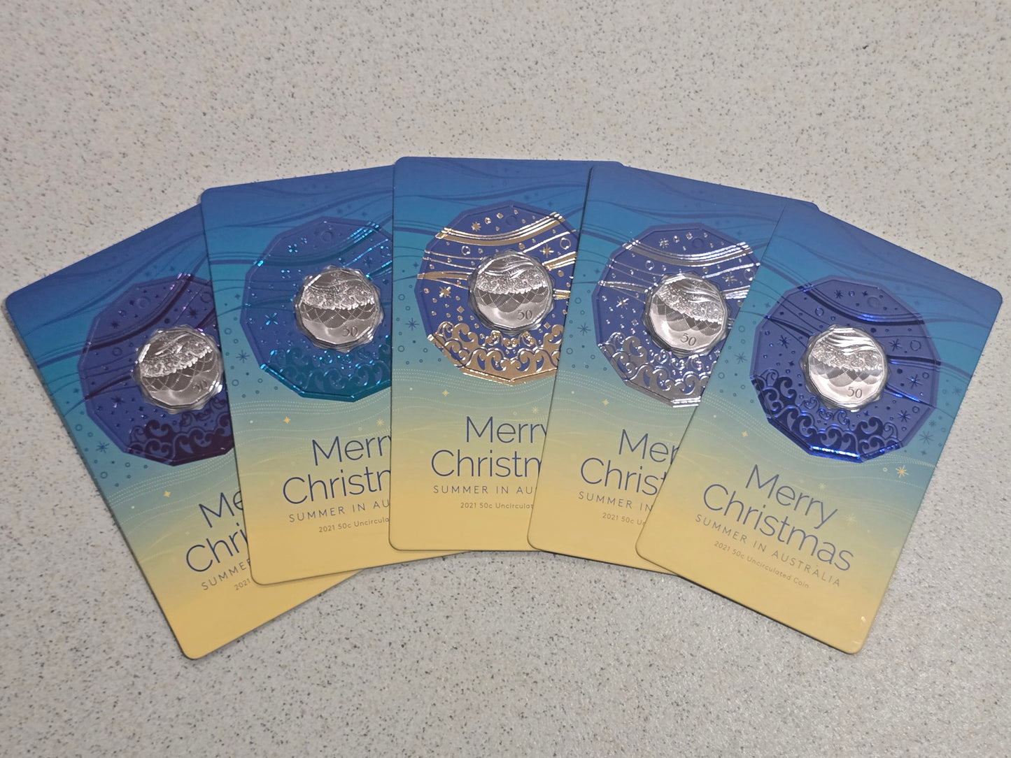 Christmas 50c card set 2021 (Set of 5)