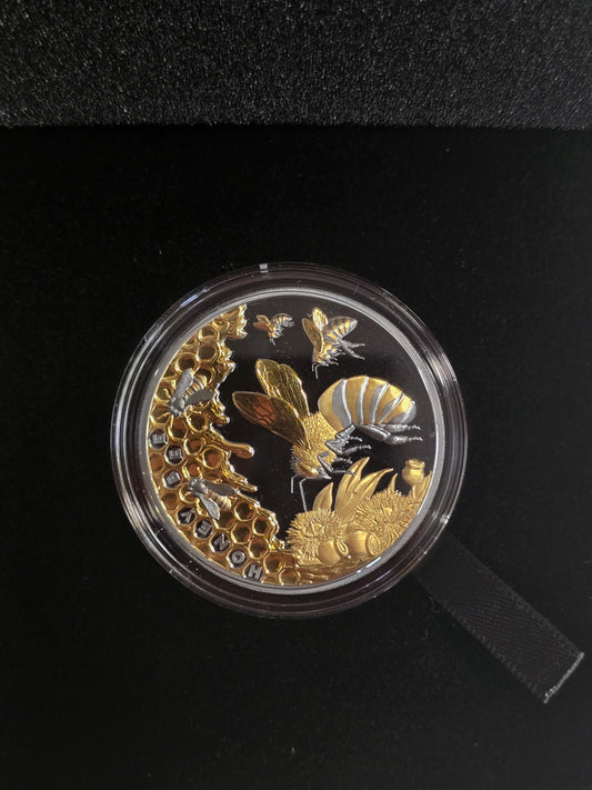 Honey Bee Black Silver 1oz 2025