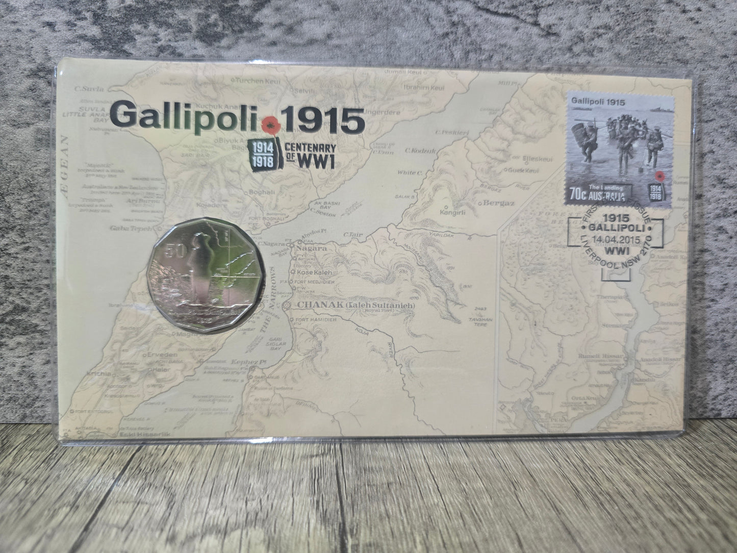 Gallipoli Landing WW1 Centenary 50c PNC 2015