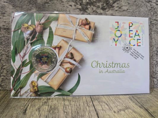 Christmas in Australia coloured 50c PNC 2022