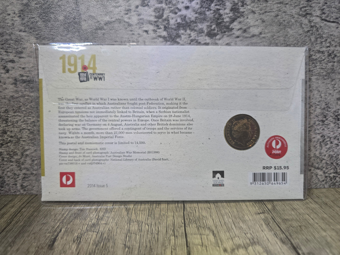Centenary of WW1 1914 $1 PNC 2014