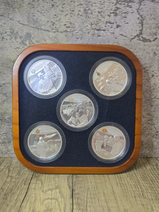 Australian Peacekeepers 2005 10oz silver set