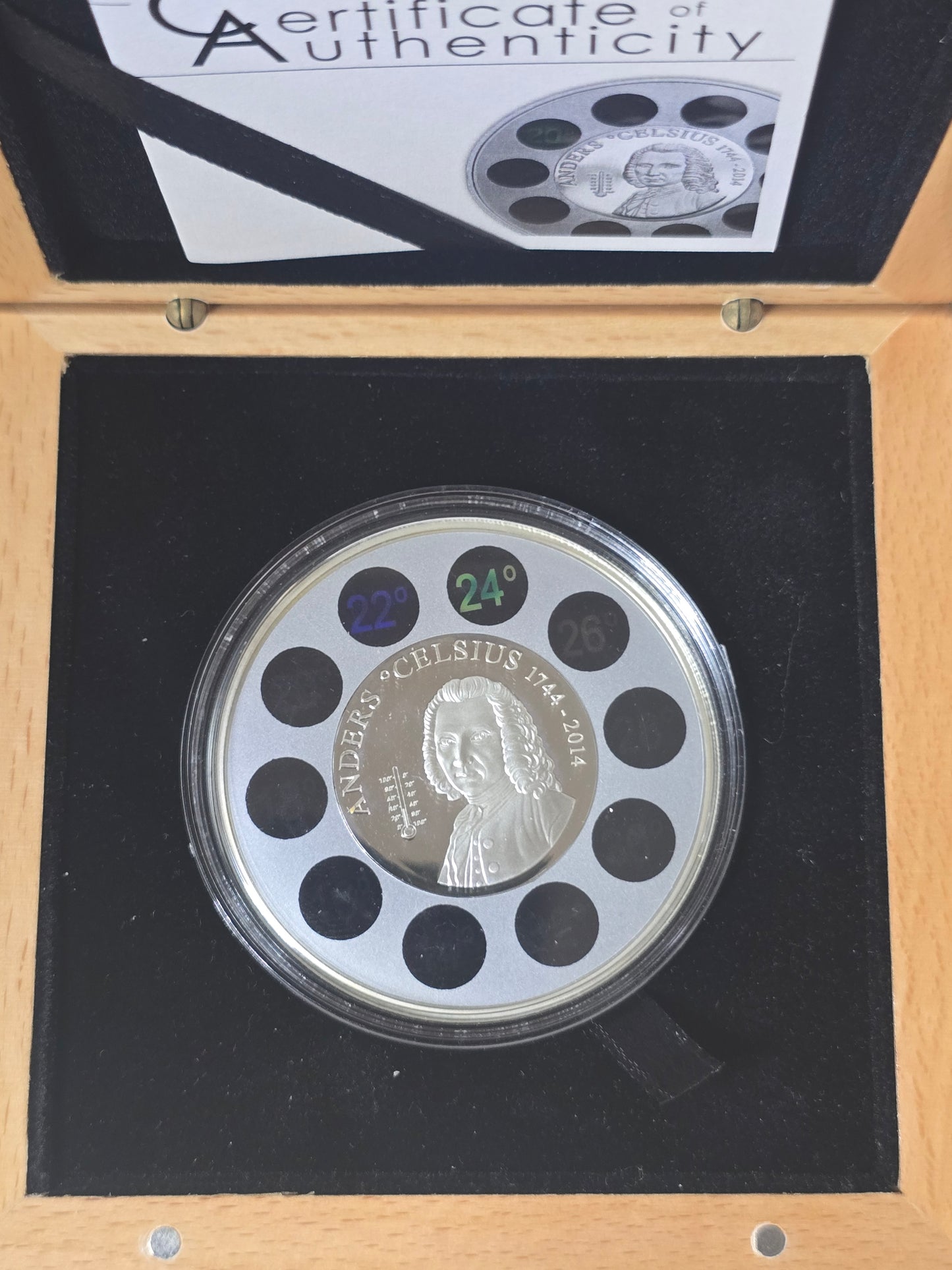 Anders Celcius Thermometer Silver Proof 🌡Cook Islands