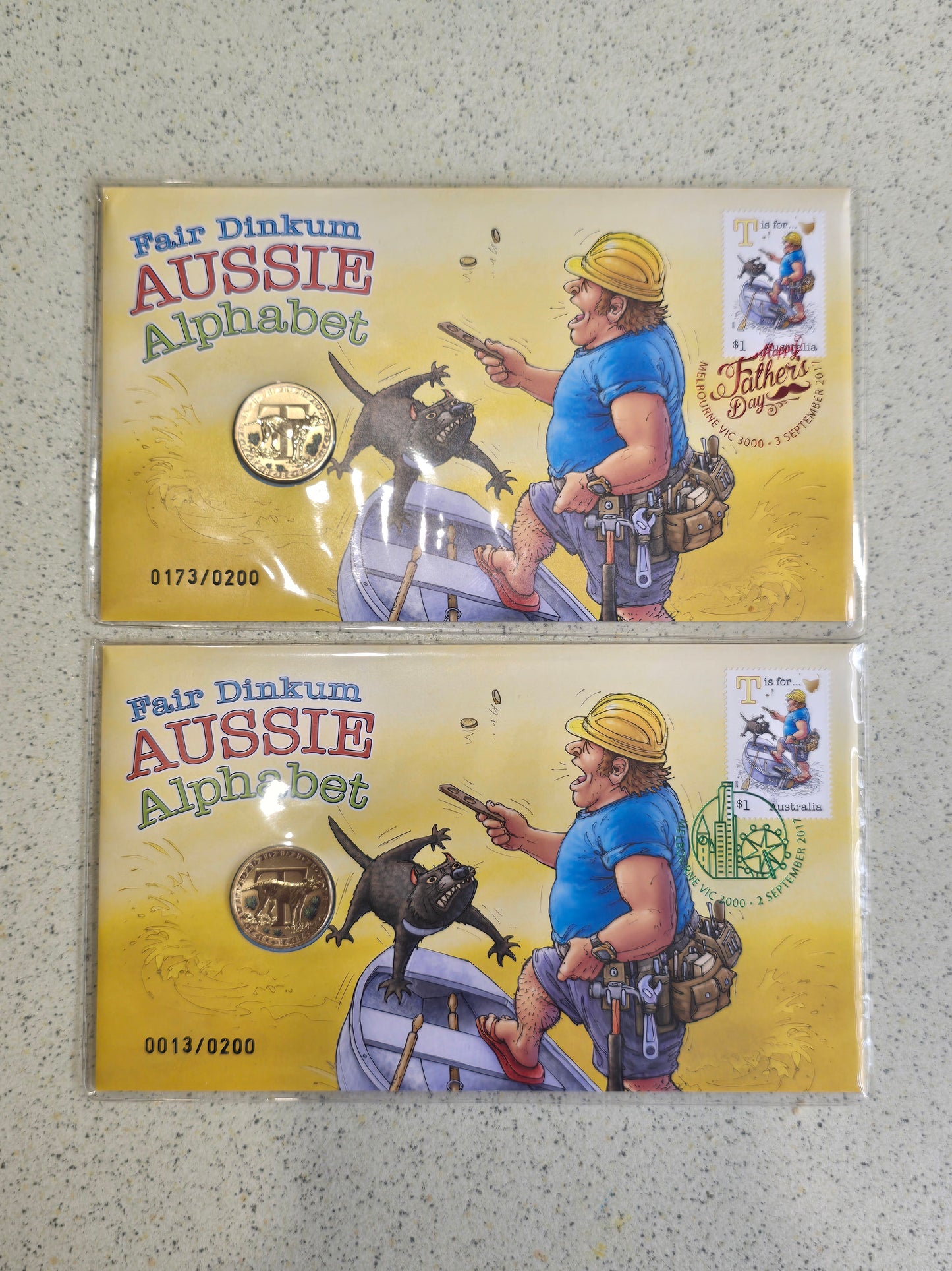 Fair Dinkum Letter T 2017 Melbourne Coin Show PNC x/200