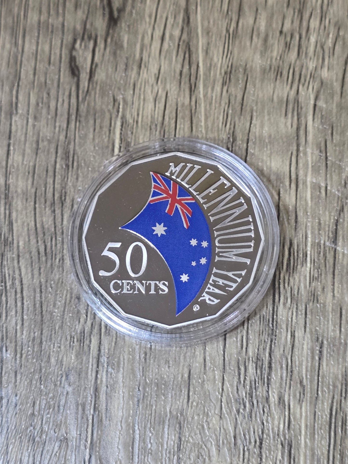 2001 Millennium Flag Proof 50c