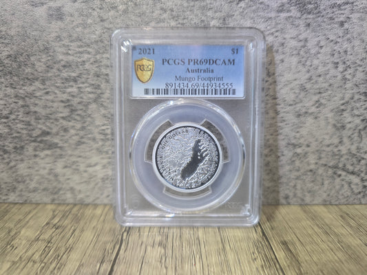 Mungo Footprint $1 Silver Proof PR69DCAM