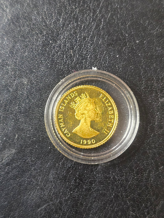 Landing of Dunkirk $25 1990 Proof Gold, Cayman Islands