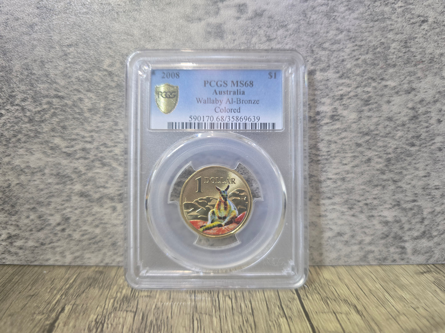 Wallaby Coloured AlBr $1 2008 MS68