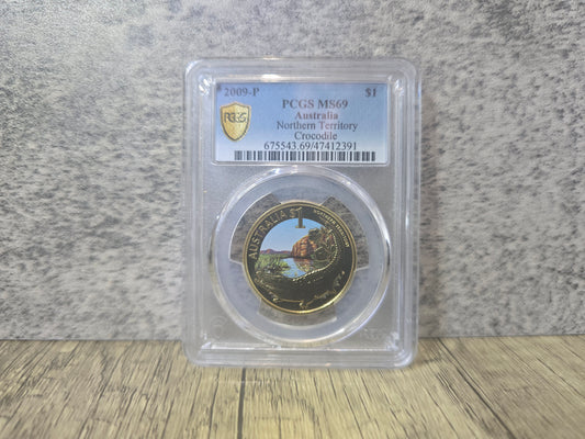 Northern Territory Crocodile Coloured $1 MS69