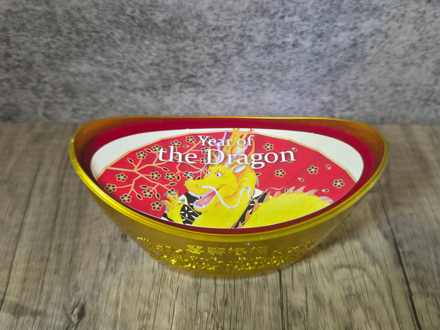 Lunar Year of the Dragon coloured 1oz Lucky Golden Cup 2012