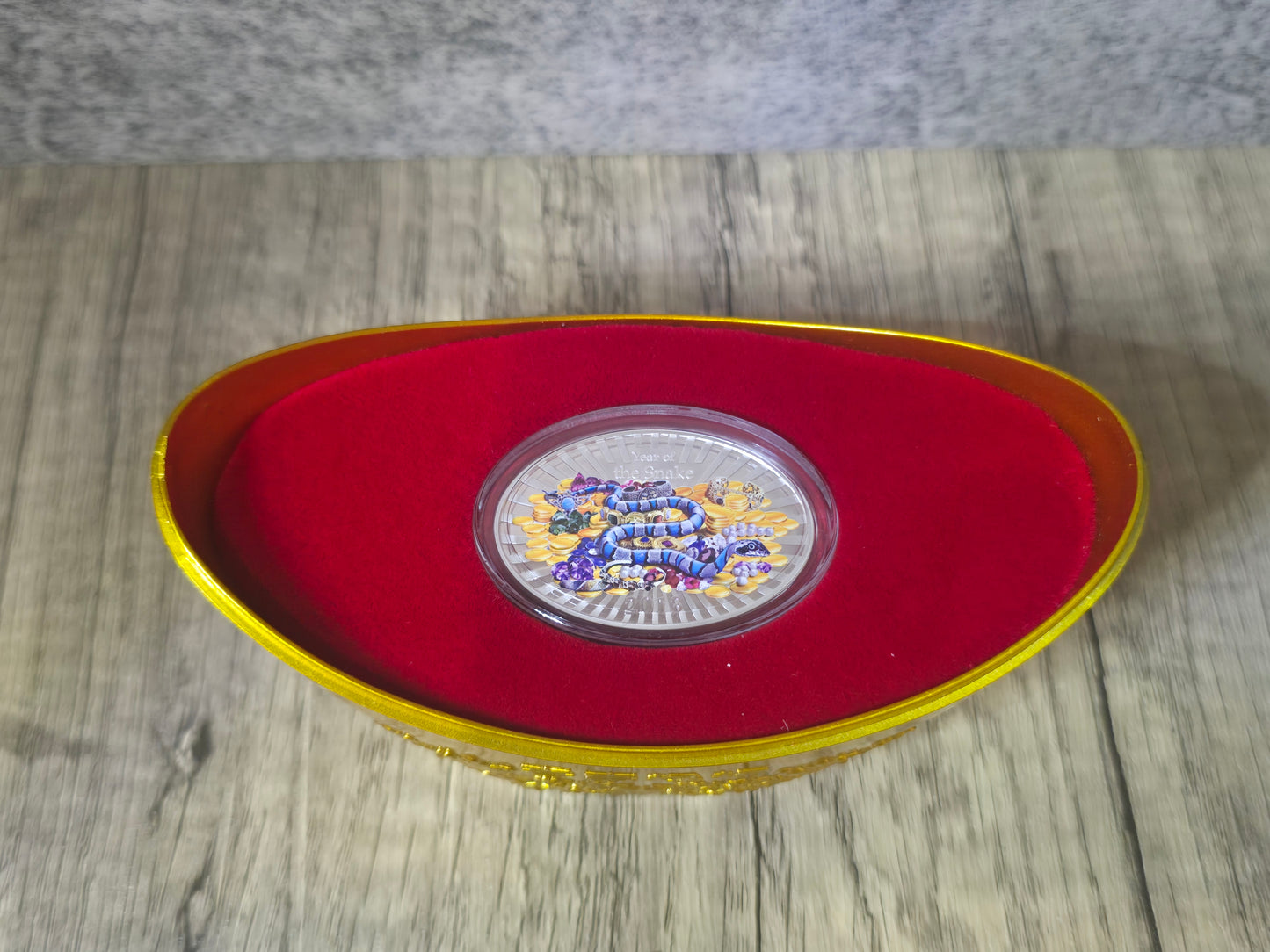 Lunar Year of the Snake coloured 1oz Lucky Golden Cup 2013