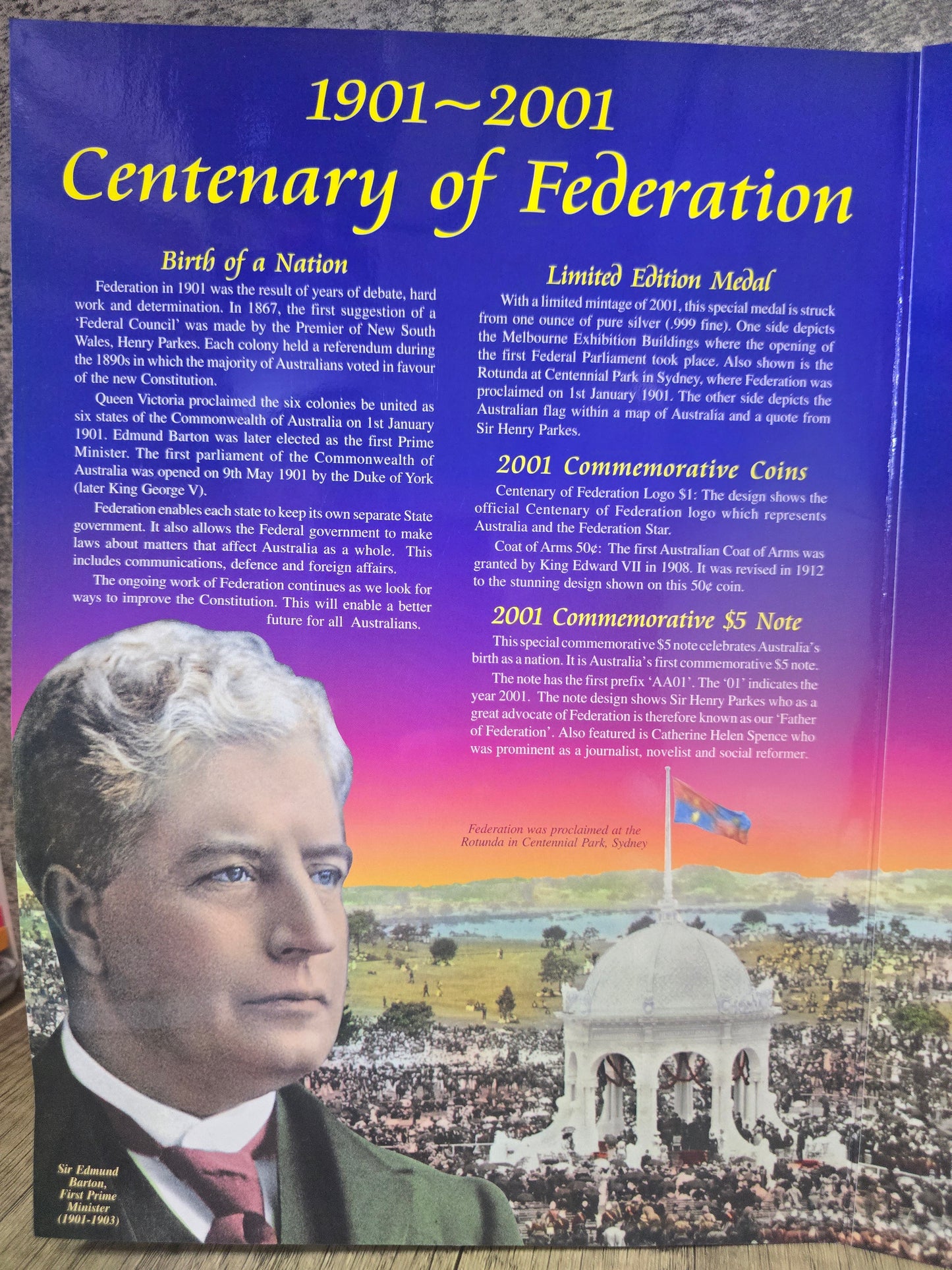 Centenary of Federation Folio Limited Edition 1oz (Sherwood) 2001