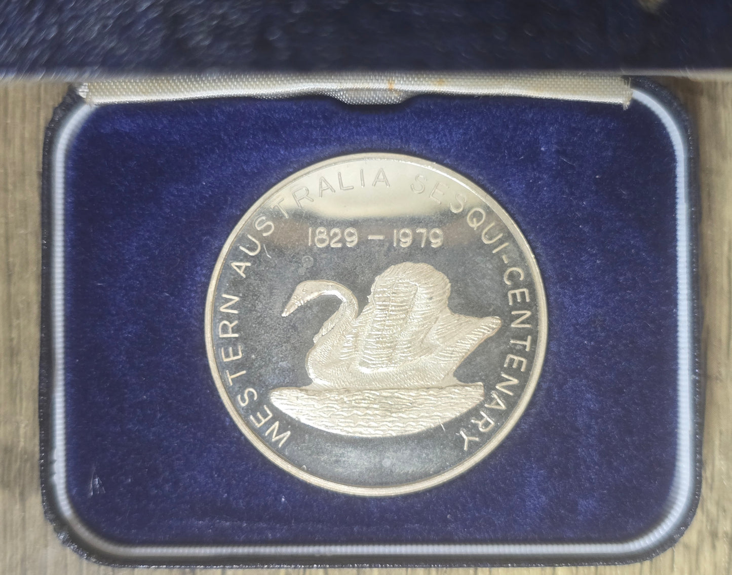 Western Australia Sesqui-Centenary 1829-1979 (150 years) Silver Medal Featurung Founder Captiain Sterling