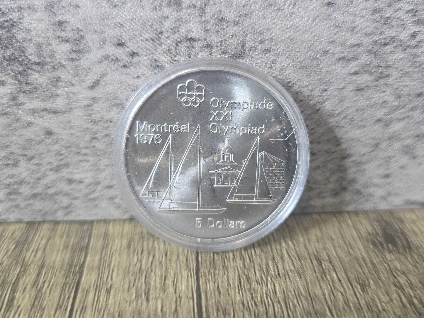 1973 Silver $5 Canada, 1976 Montreal Olympics (Sailing) 24.3g/.925
