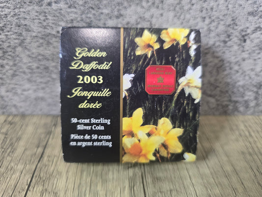 Golden Daffodil Canada 50c Silver Proof 2003