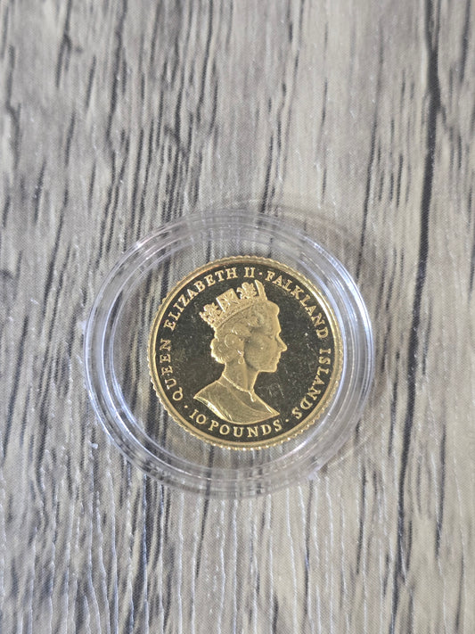 1990 Queen Elizabeth Queen's Mother £10 Gold Proof Falkland Islands