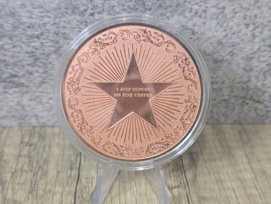 Electric Blue Night Wolf 5oz Coloured Copper