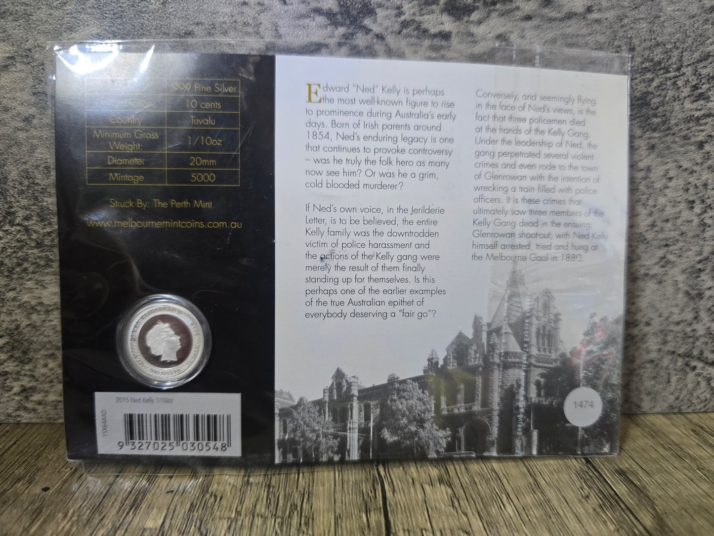 Ned Kelly 1/10th Silver Proof 2015